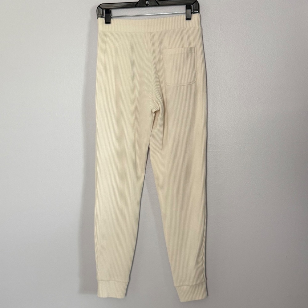 Alo Yoga Muse Ribbed Jogger Sweatpants in Bone Drawstring HIgh Rise - Small - Picture 6 of 6